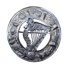 Lady Harp Plaid Brooche Chrome finish top quality